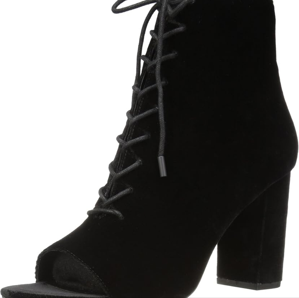 Joie Black Velvet Lace Up Heel - Picture 2 of 11